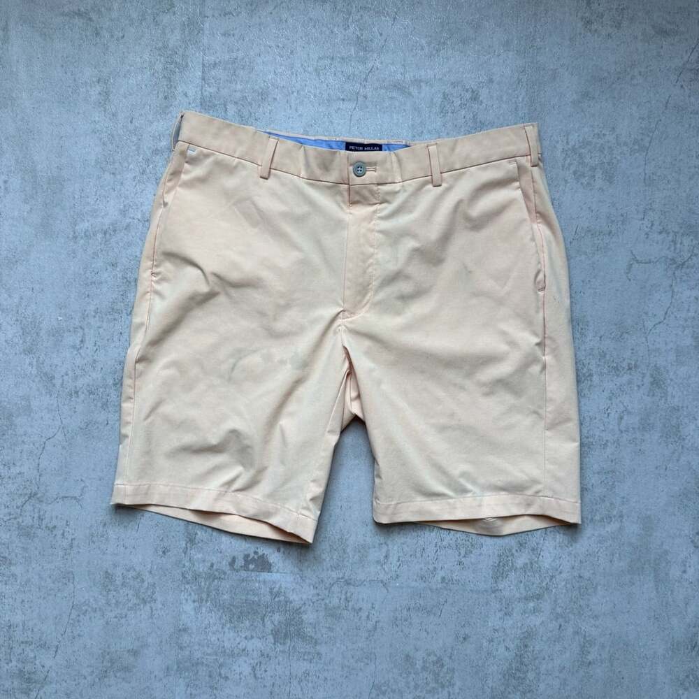 Peter Millar Flat Front Shorts Peach